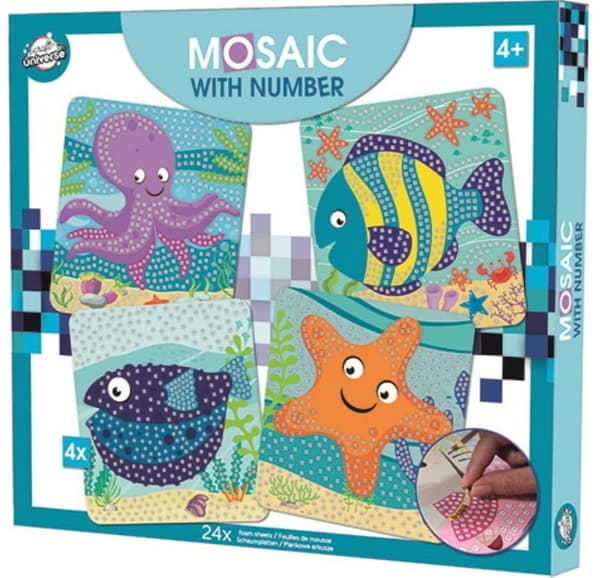 Kreativt set med mosaik av havs-skum