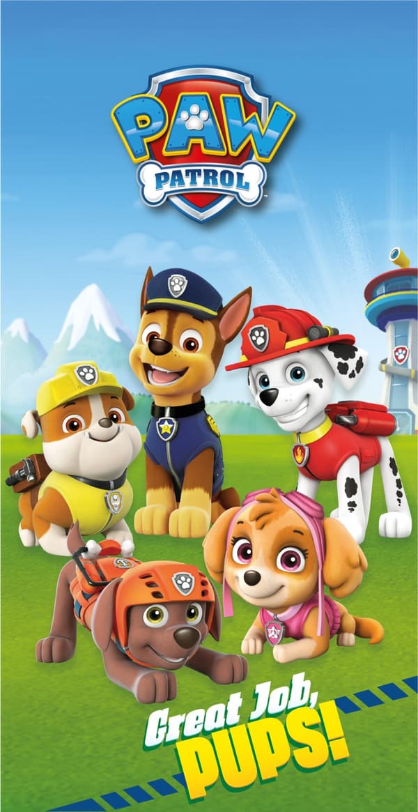 Paw Patrol Handduk för bad och strand, 70x140 cm - Perfekt för små äventyr!