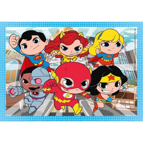 Justice League Mini-mates DC Superhjälte 4-i-1 Pussel av Clementoni