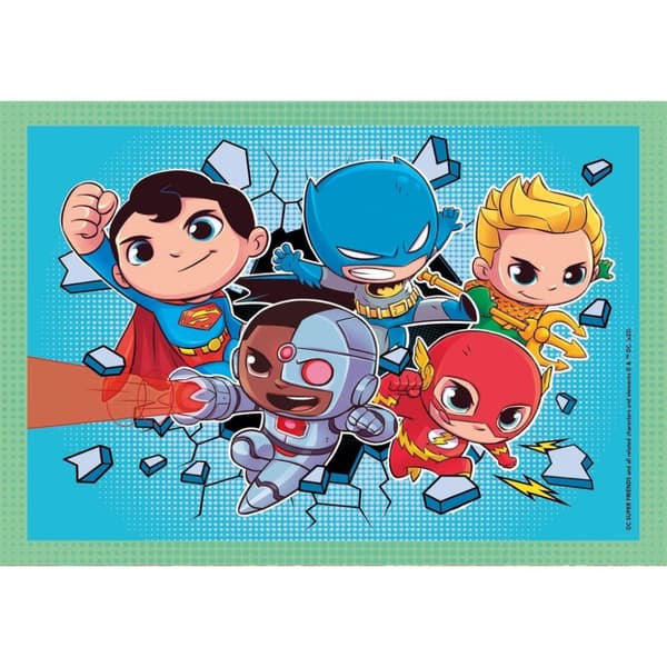 Justice League Mini-mates DC Superhjälte 4-i-1 Pussel av Clementoni