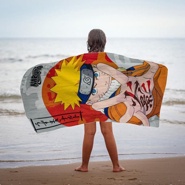 Naruto Jutsu Badhandduk, Strandhandduk 70x140cm (Snabbtorkande)