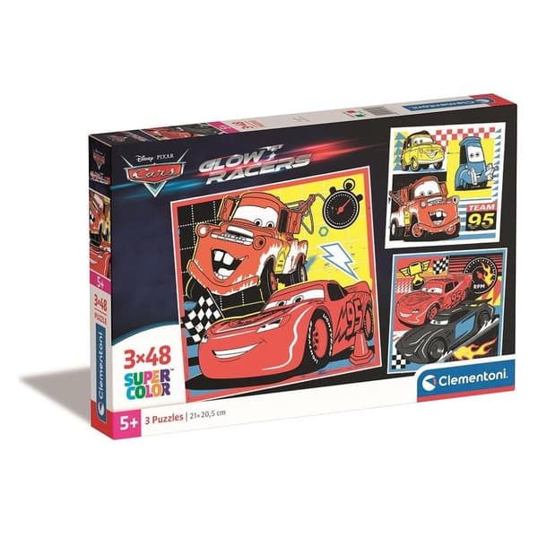 Disney Cars Team-95 Pussel 3x48 bitar - Clementoni