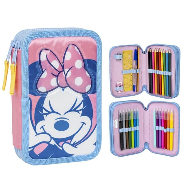 Disney Mimmi Pigg tvålagers pennfodral med fack