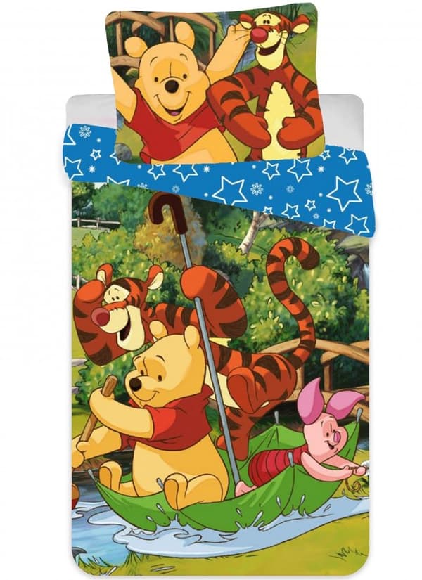 Disney Nalle Puh Rafting Barnsängset 90×140 cm, 40×55 cm - Perfekt för Äventyr i Sömnen!