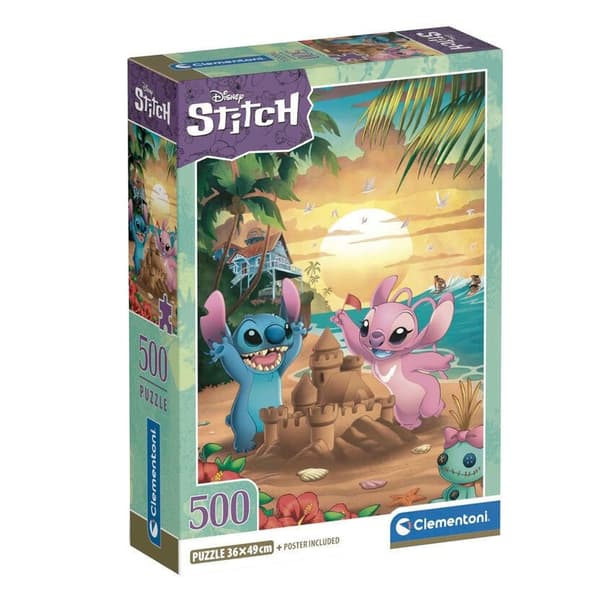 Clementoni pussel 500 bitar - Disney Lilo & Stitch på stranden