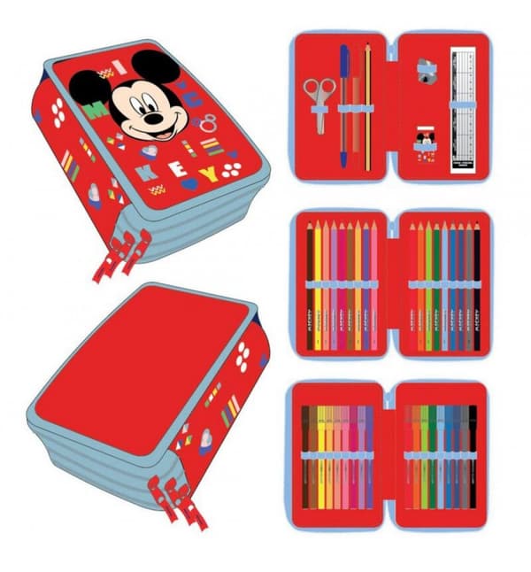 Disney Musse Pigg 3- nivåer fylld pennfodral