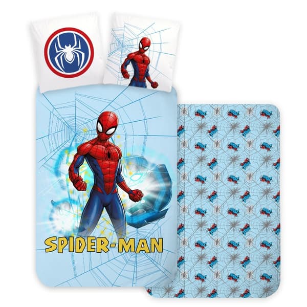 Spider-Man Ljust Blått Barnsängset 100×135 cm, 40×60 cm