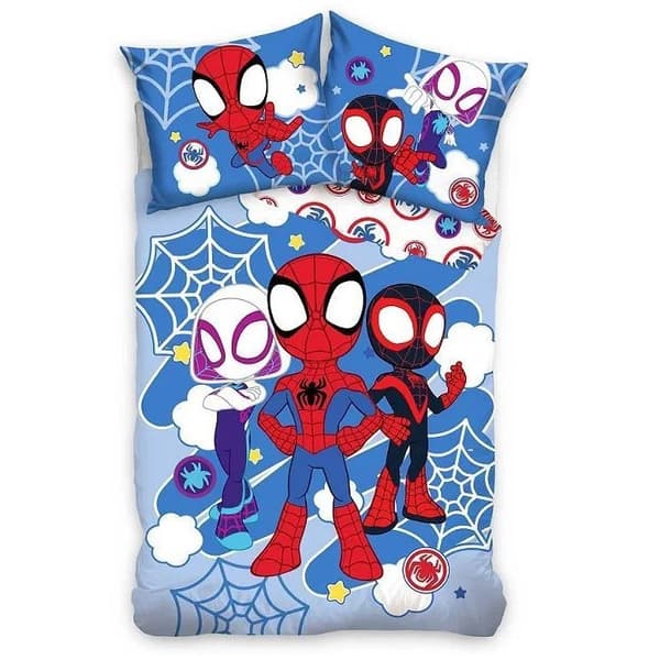 Spider-Man Spidey Light barnbäddset, 100×135 cm och 40×60 cm