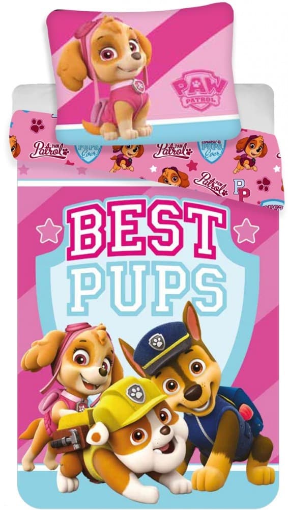Paw Patrol Bästa Valpar Barnsängkläder – Underlakan 100×135 cm, 40×60 cm