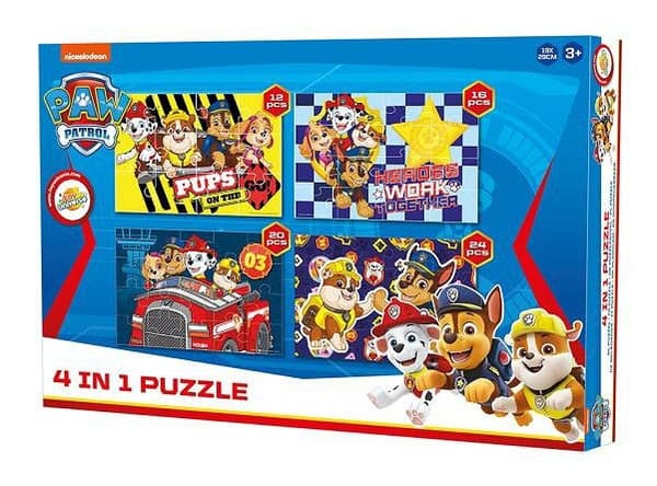 Paw Patrol Pups pussel 4 i 1 – Roligt och utmanande spel för hela familjen!