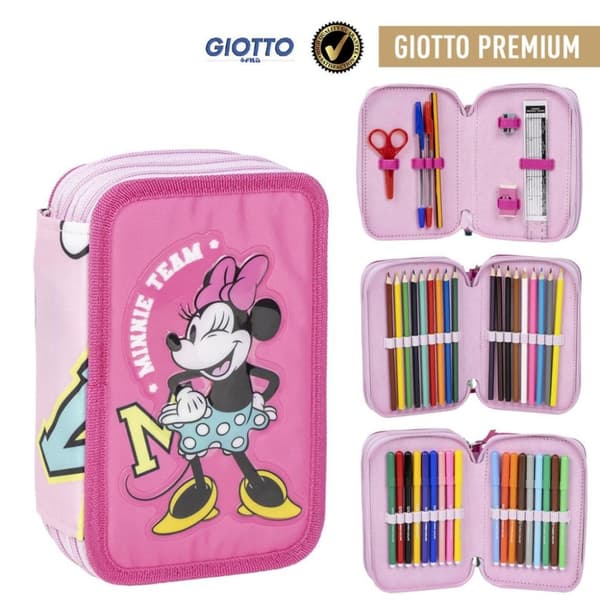 Disney Mimmi Pigg Fyllt Pennfodral med 3 Lager