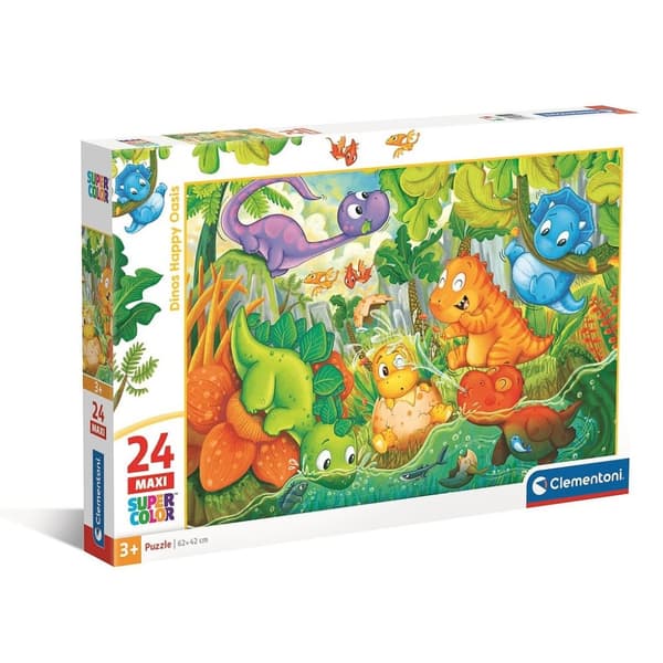 Dinosaurier Lycklig Oas 24-delars Maxi Pussel