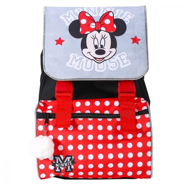 Disney Mimmi Pigg skolväska, väska med pompom, 42 cm