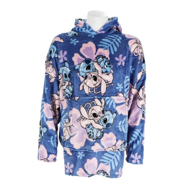 Disney Lilo & Stitch Hibiskus Fleecefilt med Poncho – 3-6 år