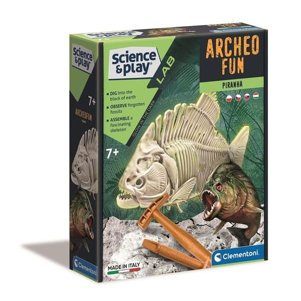 Arkeologiskt Set med Lysande Piranha - Animals Archeo Fun