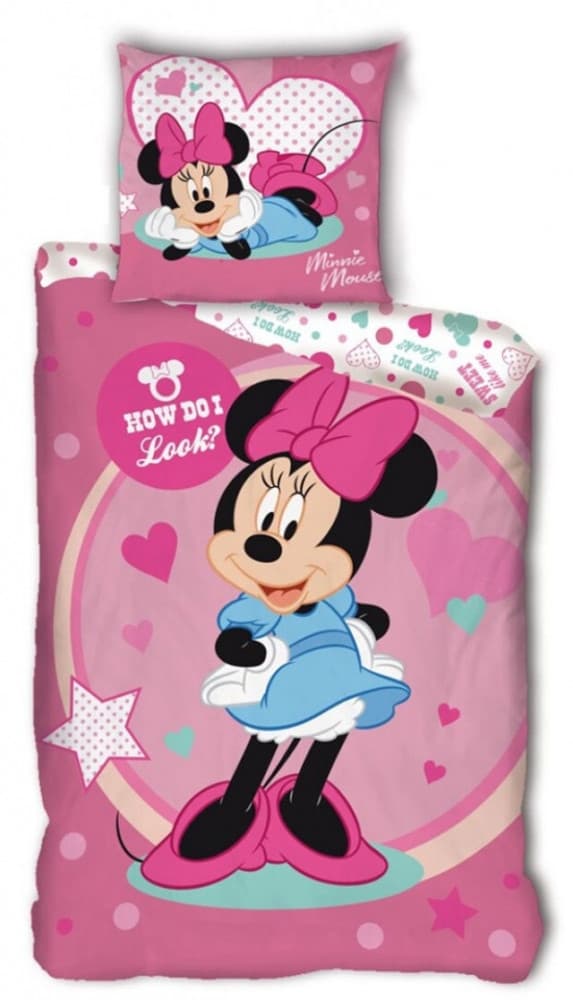 Disney Mimmi Pigg Sängkläder Set 140×200 cm, 63×63 cm Mikrofiber – Snygg och Bekväm Inredning för Barnrummet