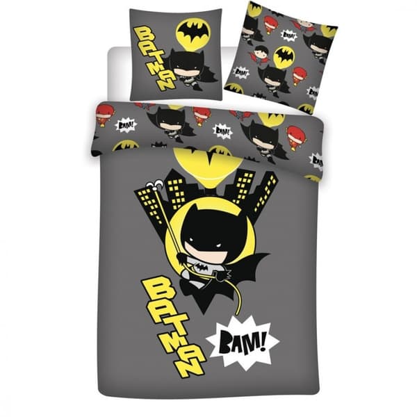 Batman Gotham Nights sängkläder set 140×200 cm, 63×63 cm mikrofiber – perfekt för fans av Gotham!