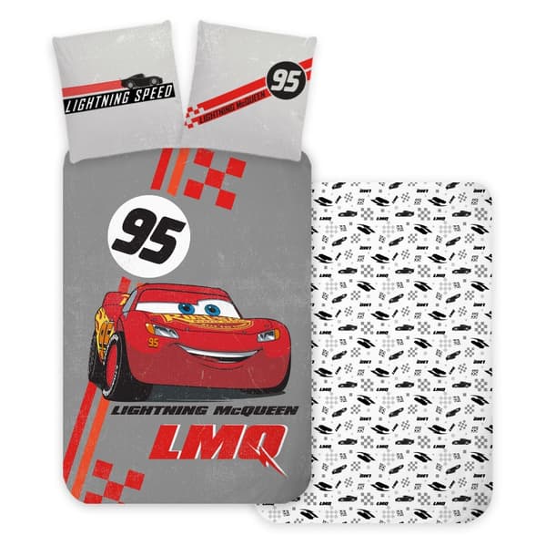 Disney Cars LMQ Sängöverdrag 140×200 cm, 70×90 cm - Högkvalitativt sänglinne för barnrummet