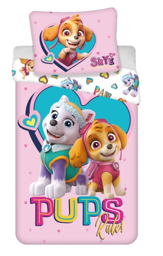 Paw Patrol Pups Rule sängset 140×200 cm, 70×90 cm i mikrofiber