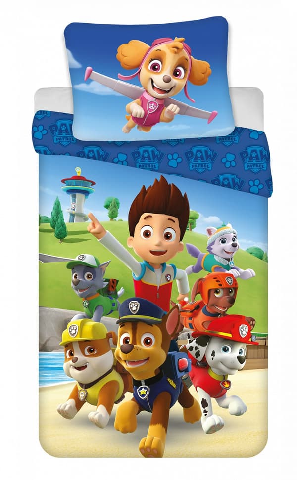 Paw Patrol sängset 140x200 cm, 70x90 cm mikrofiber
