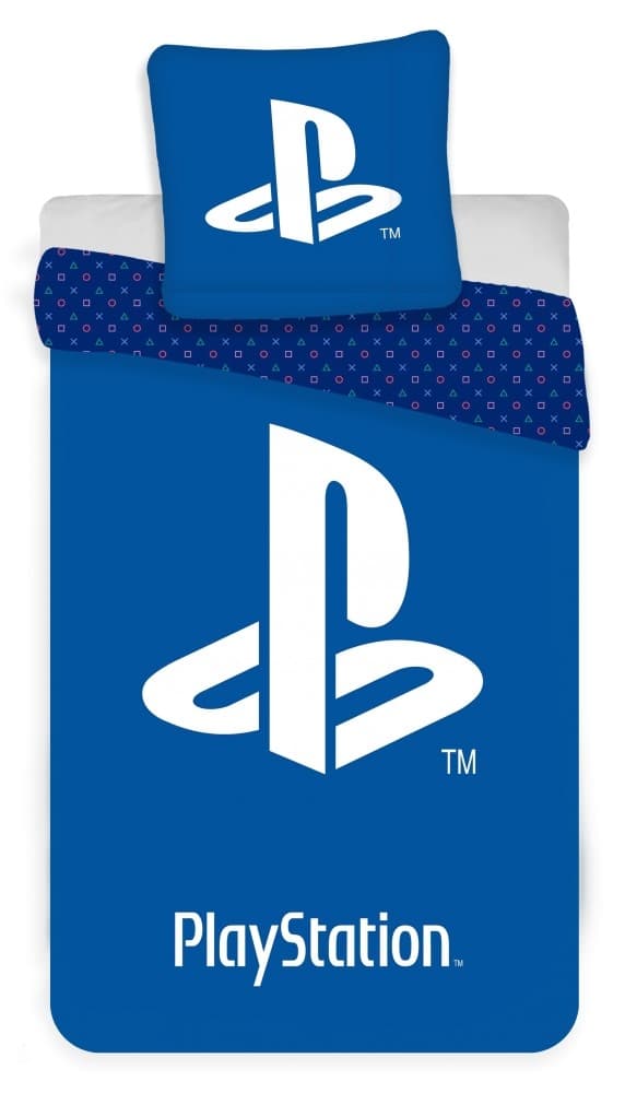 PlayStation Blå Sängklädsset med Logotyp 140×200 cm, 70×90 cm