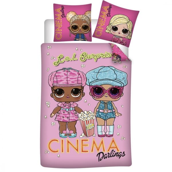 LOL Surprise Cinema överkast 140×200 cm, 63×63 cm mikrofiber