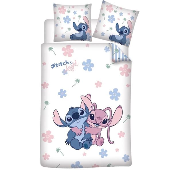 Disney Lilo & Stitch sängkläder 140×200 cm, 65×65 cm – Mysigt och färgglatt sängset för barn!