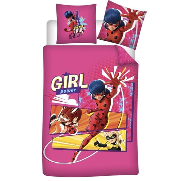 Miraculous Ladybug Power sängkläder 140×200 cm, 65×65 cm – Snygg och bekväm inredning för barnrummet