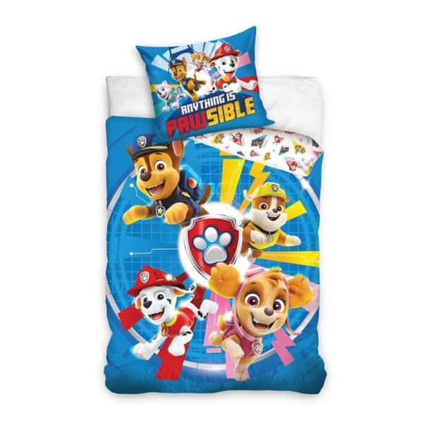 Paw Patrol Pawsible sängkläderset 140x200 cm, 65x65 cm - Komfort och stil för barnrum!
