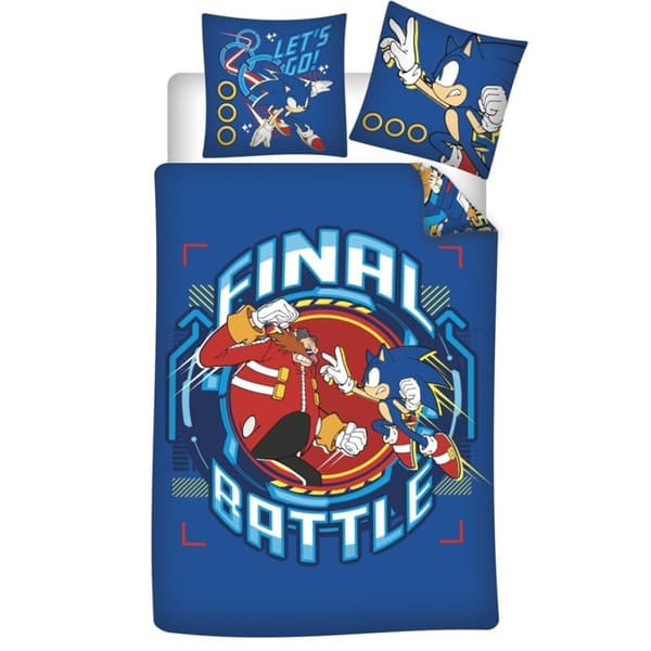 Sonic och snigeln Slutstrid - Sonic the Hedgehog sängkläder set 140×200 cm, 65×65 cm