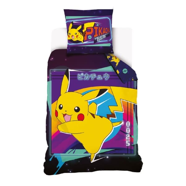 Pokémon elektriskt sängkläder set 140×200 cm, 70×90 cm