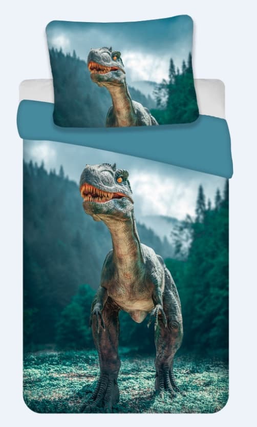 Dinosaur Blue sängkläder set 140x200 cm, 70x90 cm - perfekt för barnrummet!