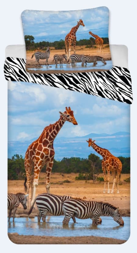 Safari bäddset 140x200 cm, 70x90 cm - Skapa en exotisk sovmiljö!