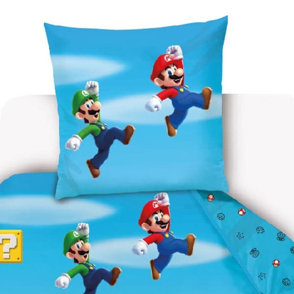 Super Mario Level påslakanset 140×200 cm, 70×90 cm