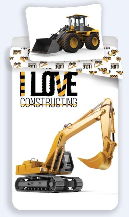 Sängkläder i konstruktionstema Love 140×200 cm, 70×90 cm