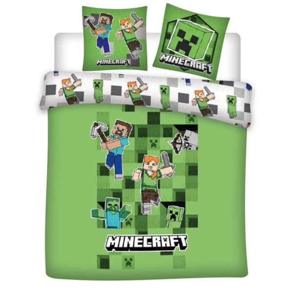Minecraft dubbel, dubbelt påslakan 240×220 cm, 65x65 cm