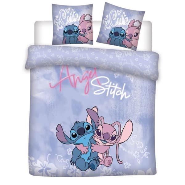 Disney Lilo & Stitch Söt Dubbel Duvet Täckning, 240×220 cm, 65x65 cm
