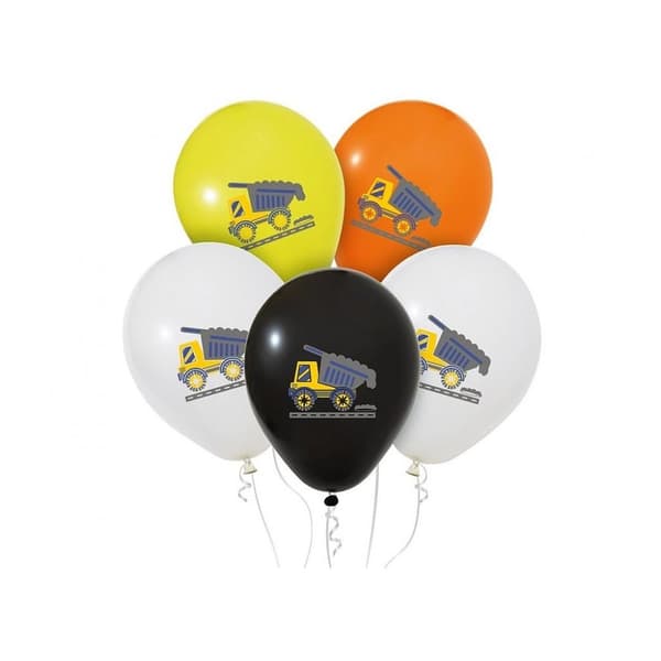 Byggarbetsballonger, set med 5 stycken 12 tum (30 cm) ballonger