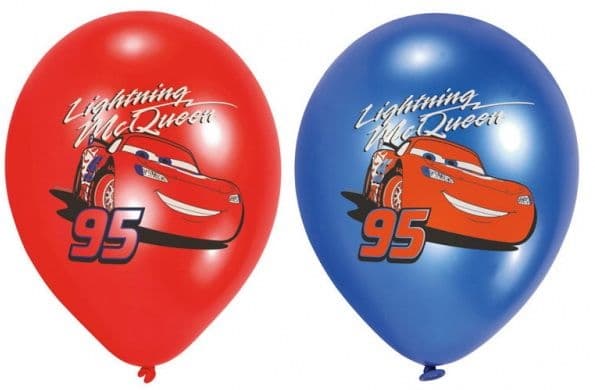 6 st Disney Cars smileballonger, 11 tum (27,5 cm)