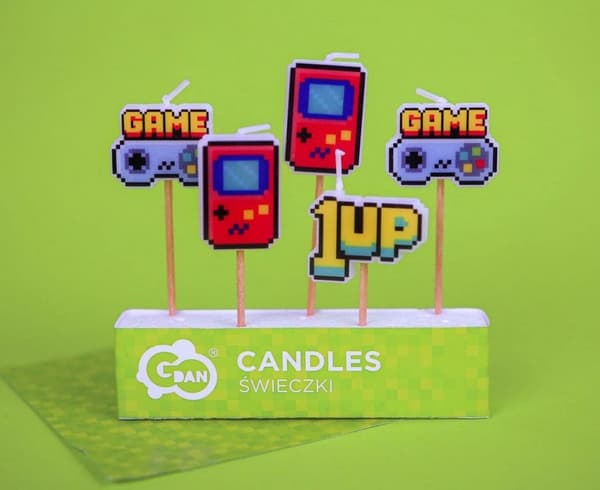 Gamer Game On Tårta Ljus, 5-delars Ljusset