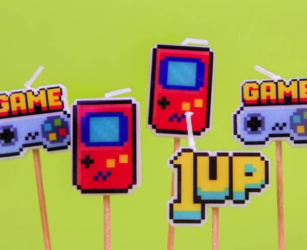 Gamer Game On Tårta Ljus, 5-delars Ljusset