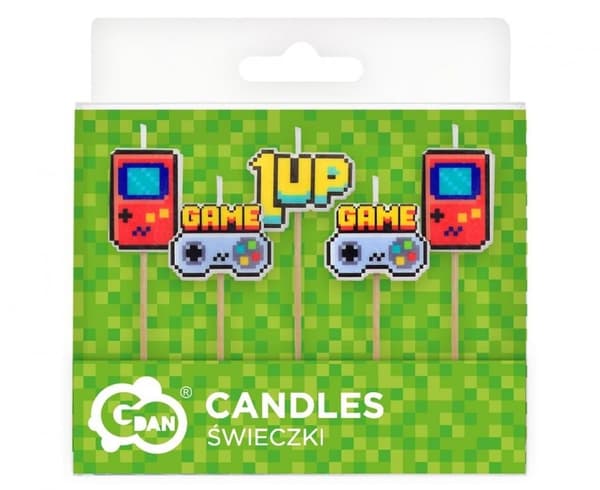 Gamer Game On Tårta Ljus, 5-delars Ljusset