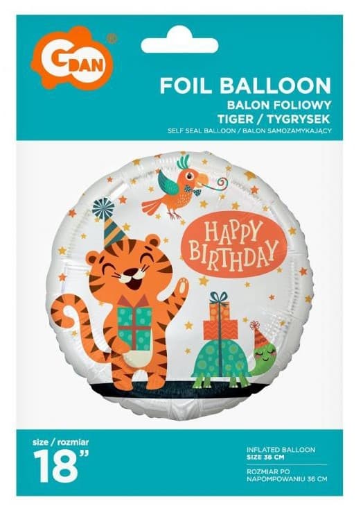 Tiger Tiger Grattis på födelsedagen folieballong 36 cm