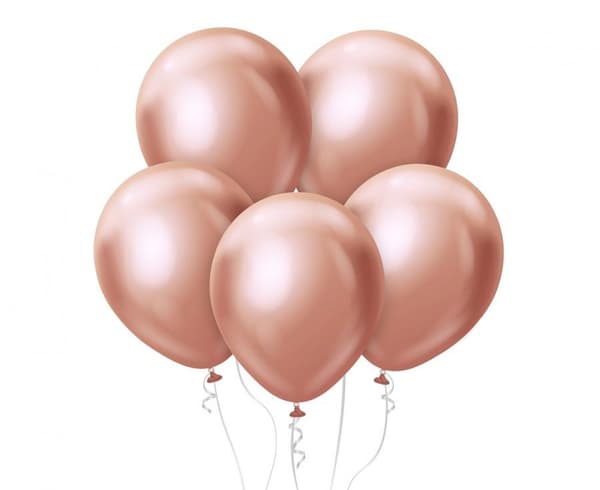 Platinarosa guldballonger, 7 stycken 12 tum (30 cm)