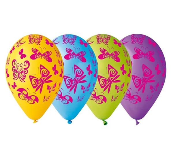 Glada födelsedagsfjärilar, ballonger, 5 st 30 cm (12 tum)