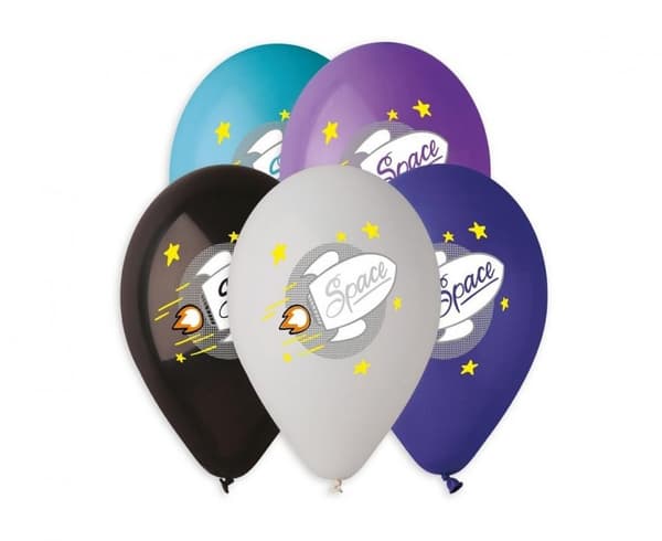 Ballonger 5 pack 13 tum (33 cm) - Rymdtema