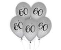 Miniatyrbillede 1 af 3: Silver 60-års Ballong, 5 st, 30 cm (12 tum) - Grattis på födelsedagen