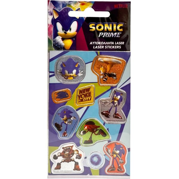 Sonic the Hedgehog holografiskt klistermärke set med glittrande effekt