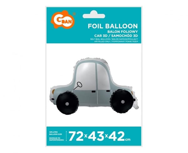 Bilhjälte 3D folieballong 72 cm