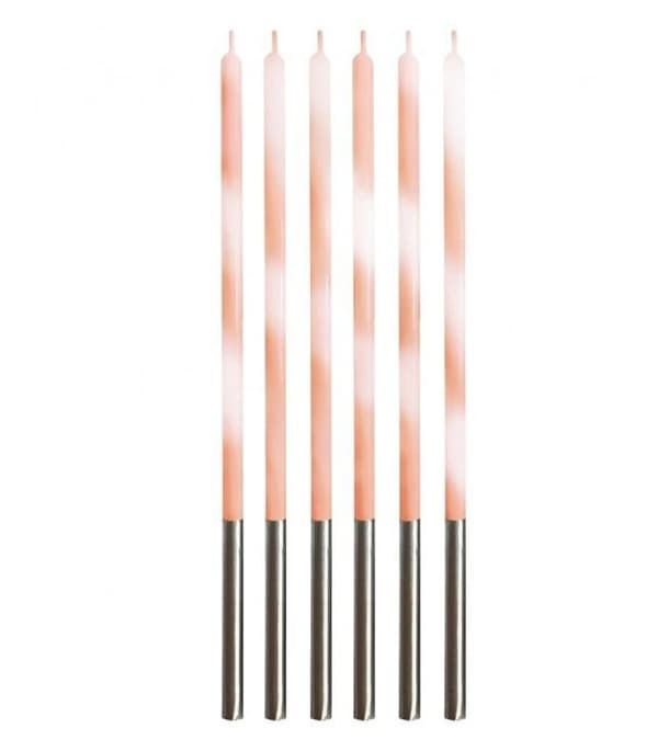 Färgglad Candy Apricot Peach Tårtljusset, 6 Delar